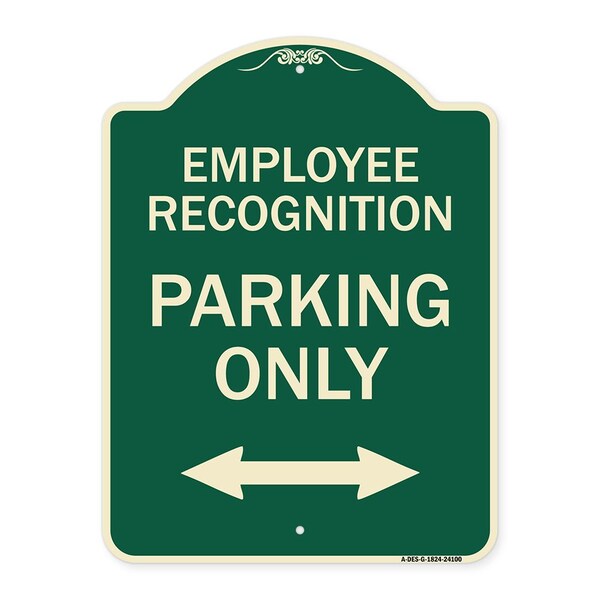 Employee Recognition Parking Only Heavy-Gauge Aluminum Architectural Sign, 24" x 18", G-1824-24100